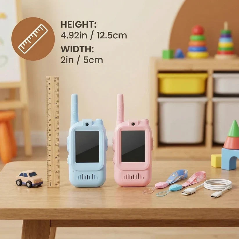📱 Kids' Video Walkie-Talkie 2-Pack | Camera & Screen Radios
