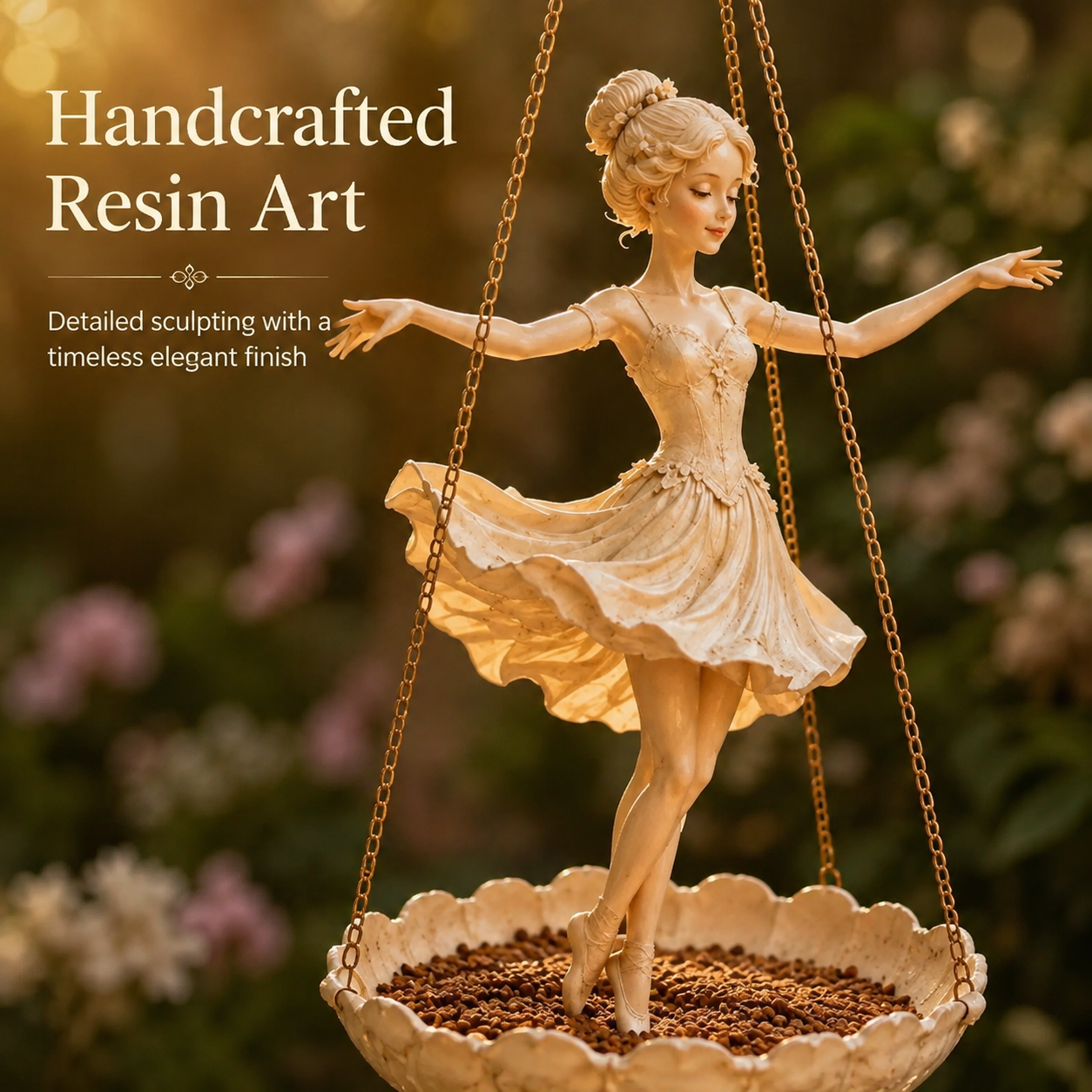 Handcrafted Resin Ballet Dancer Hanging Planter
