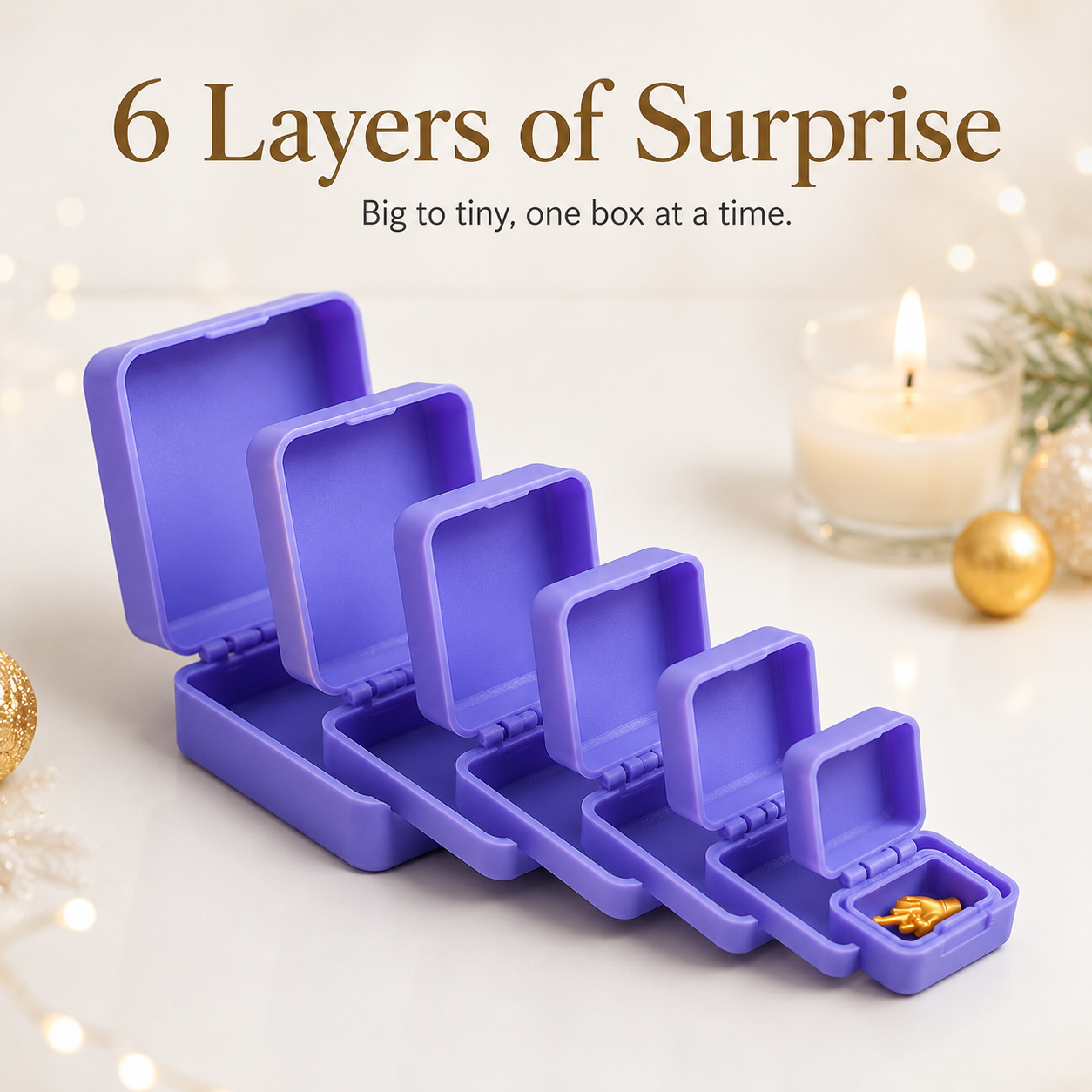 🎁 6-Layer Prank Nesting Box Set with Secret Miniature Figurine Surprise 🤣