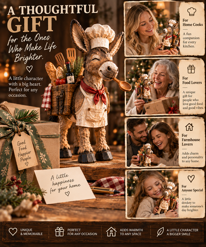 🫏 The Stubborn Little Chef — Carved Kitchen Donkey Figurine