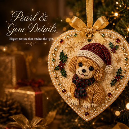 ⏳ Last Day 49% OFF – 🎄Beginner-Friendly DIY Pearl & Gem Christmas Heart Ornament Kit Collection | Complete Kit with Pearl-Style Beads, Gem Accents & Hanging Ribbon Included 💕