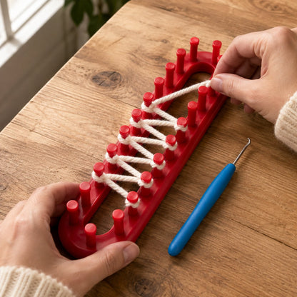 🧶 Beginner Long Knitting Loom Hook Set – Easy DIY Tool Kit for Scarves, Blankets & More
