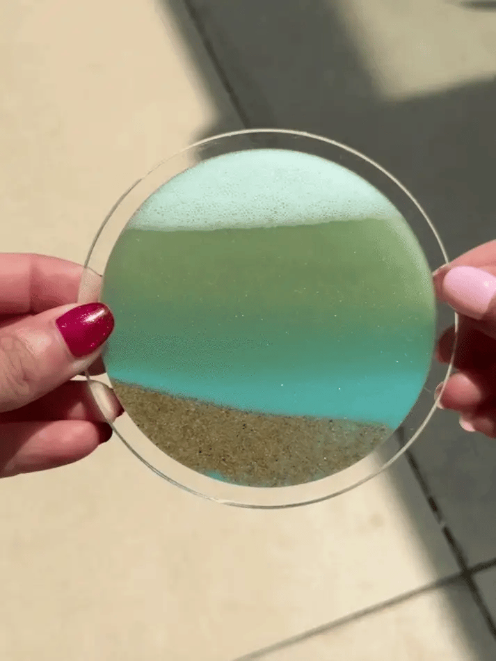 🌌Ocean Tide — Handcrafted Moving Wave Sand Art Coaster