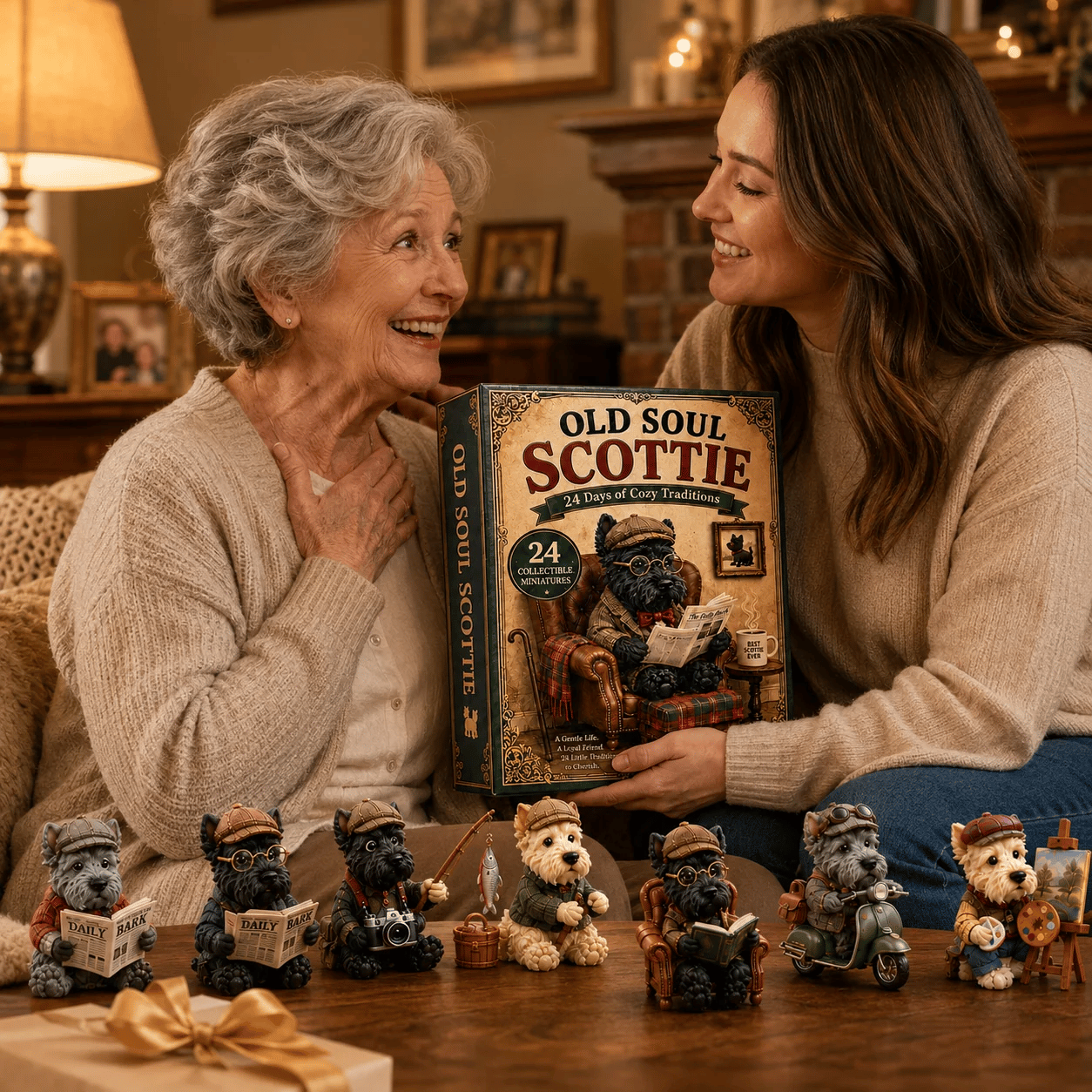 Old Soul Scottie 24-Day Advent Calendar – 24 Adorable Collectible Scottish Terrier Miniatures, Cozy Christmas Countdown Gift for Scottie Lovers & Dog Owners