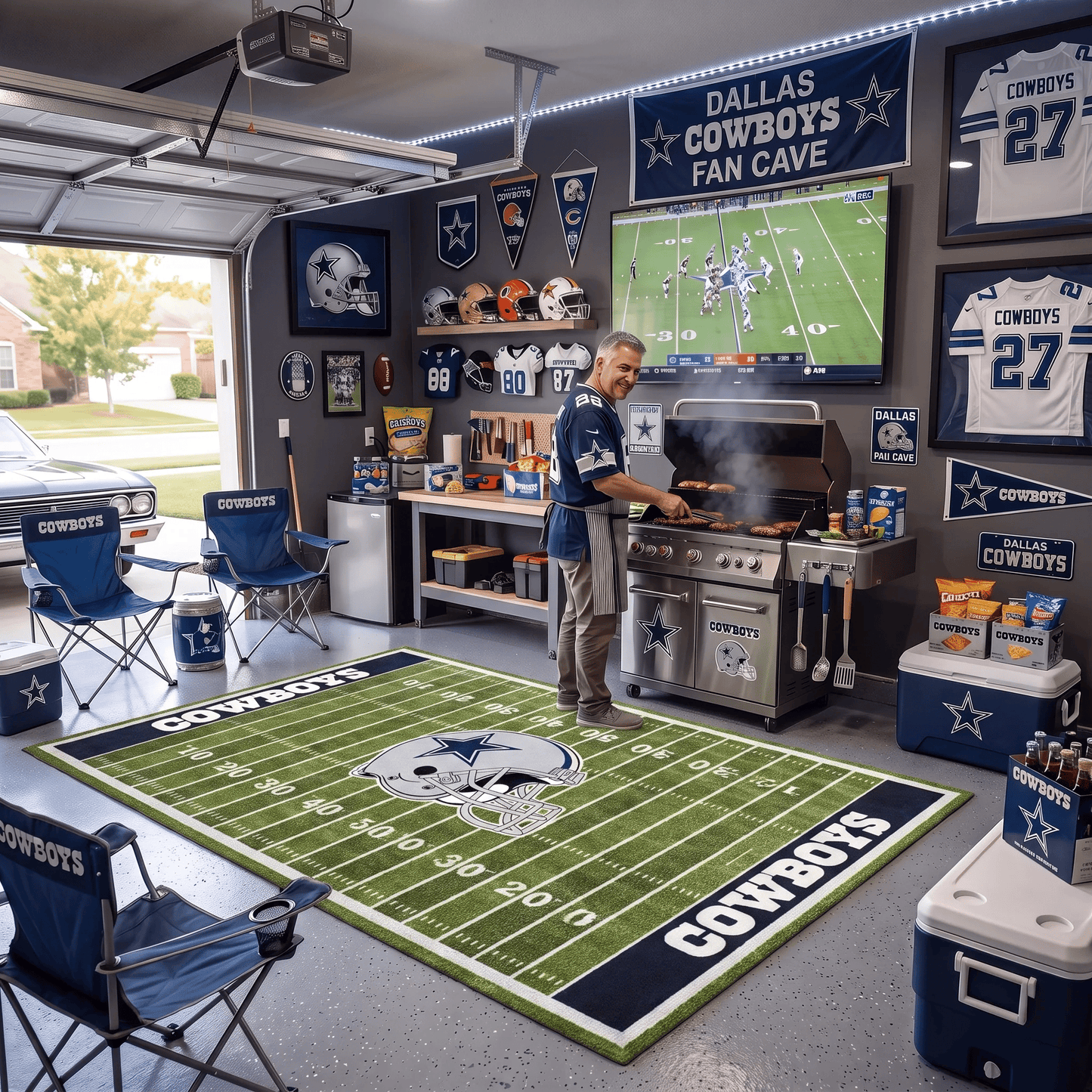 Gridiron Football Field Area Rug 🏈