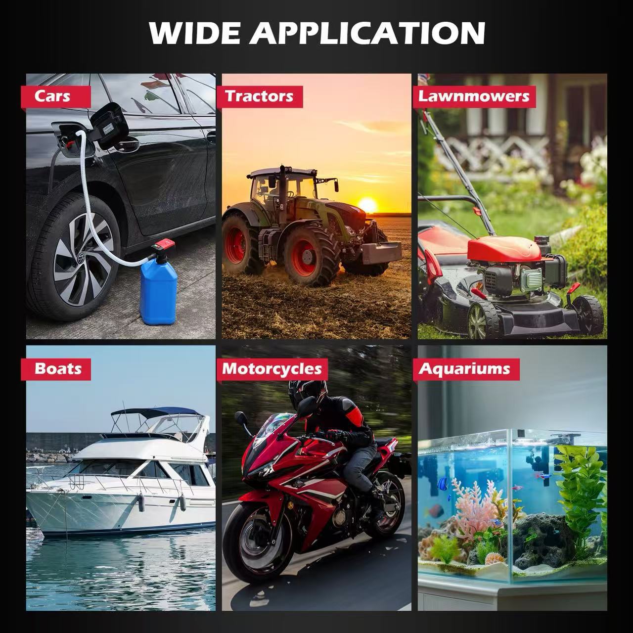 Portable Automatic Transfer Pump 3.2 GPM – Electric Battery Powered Liquid Transfer with Auto-Stop Sensor & 3 Adapters