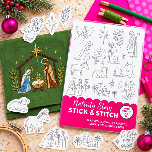 🔥LAST DAY 50% OFF - 🎄Christmas Stick & Stitch Embroidery Pattern Pack – 5 Sheets / 70 Wash-Away Embroidery Motifs🧵