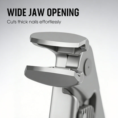 Curved Stainless Steel Nail Clippers with Splash Guard, Large-Opening
