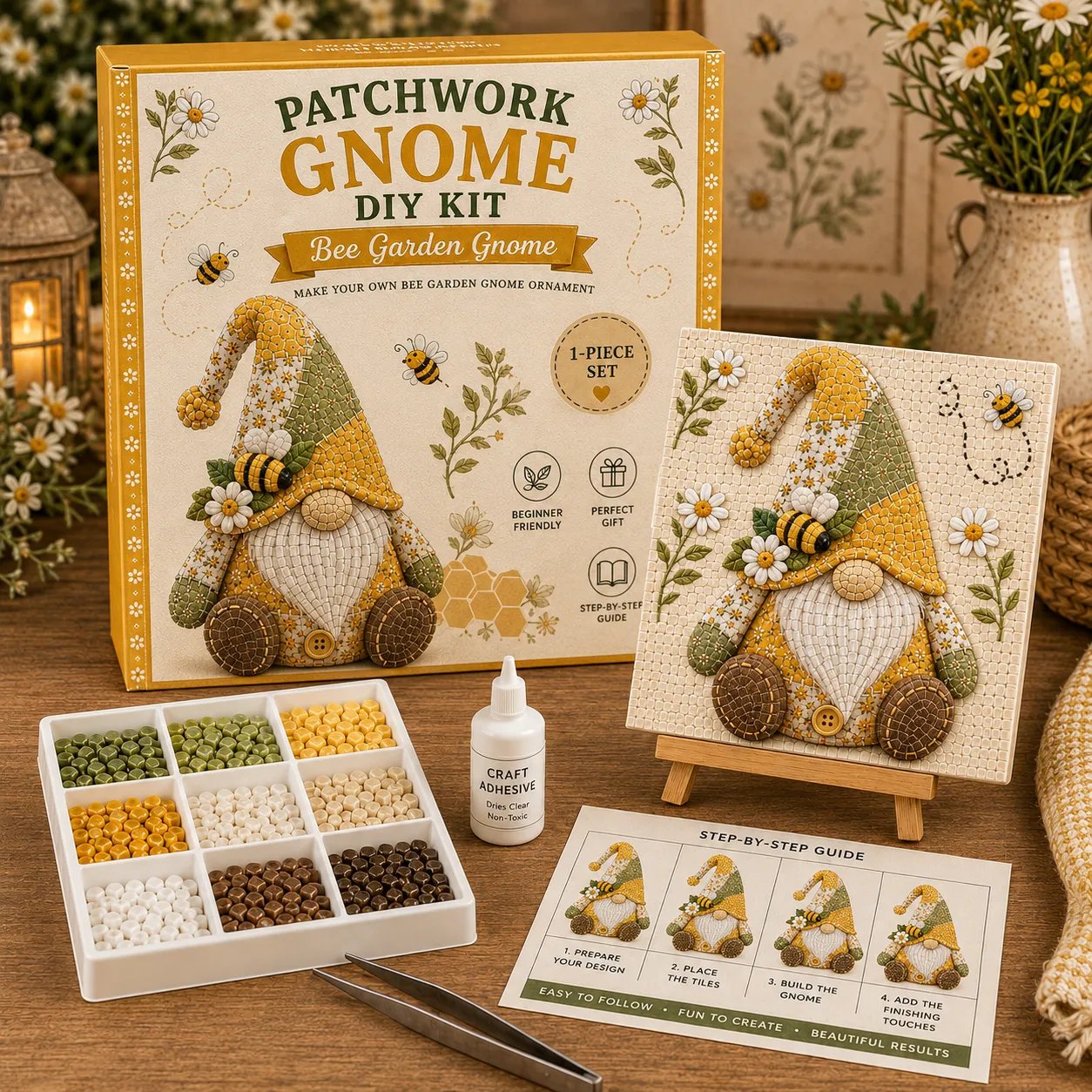 🔥Last Day 50% OFF -  🌸Gnome Mosaic Art Kit – Create Your Own Charming Handmade Masterpiece
