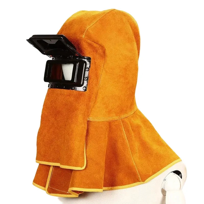 ⭐⚡50% OFF!✨Heavy‑Duty Welding Mask with Neck & Shoulder Cover, Flip‑Up Dual Lens, Rivet‑Reinforced Welding Hood ✨