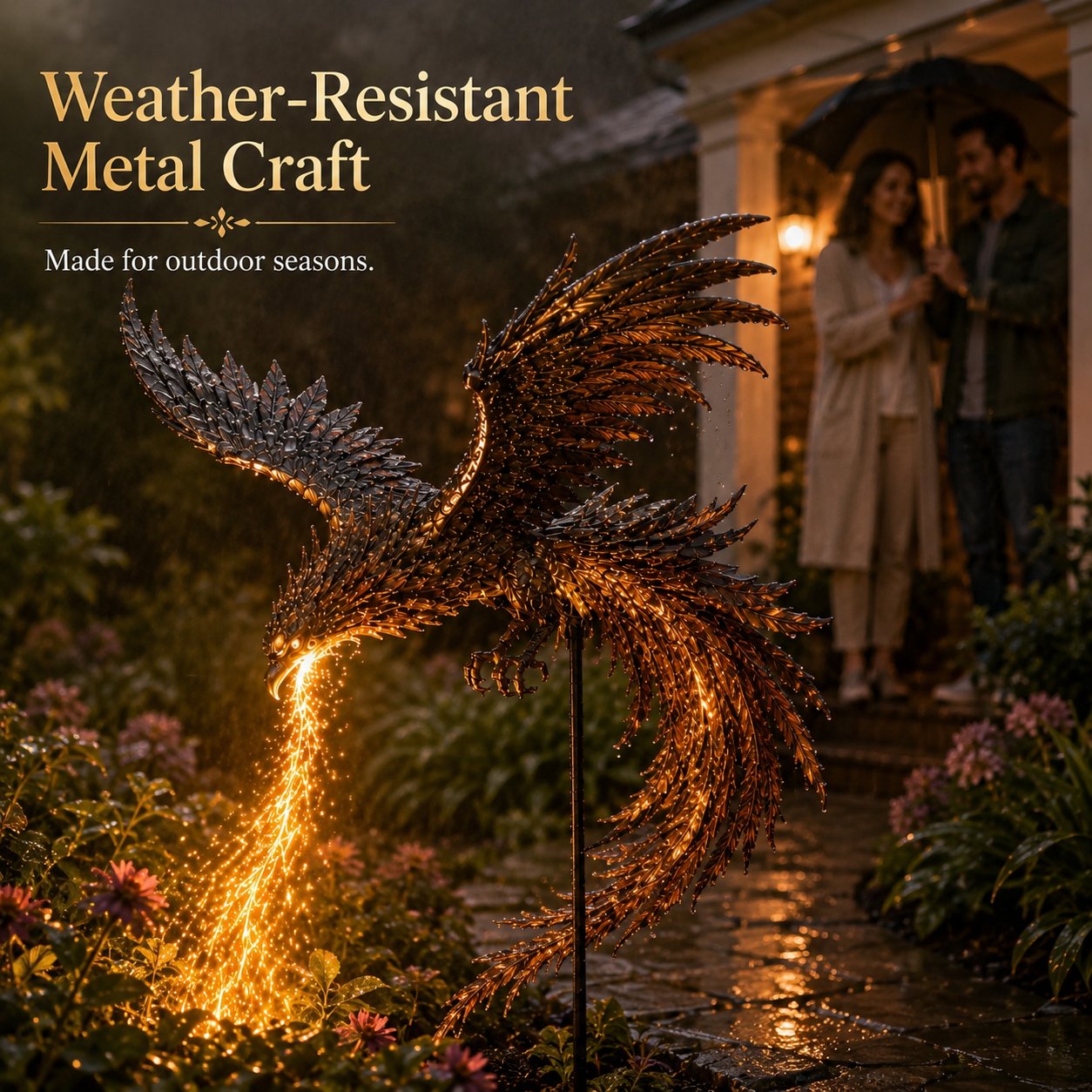🔥 Solar Phoenix Garden Stake Light | Stunning Fiery Light Sculpture For Yard & Flower Bed Decor Lovers