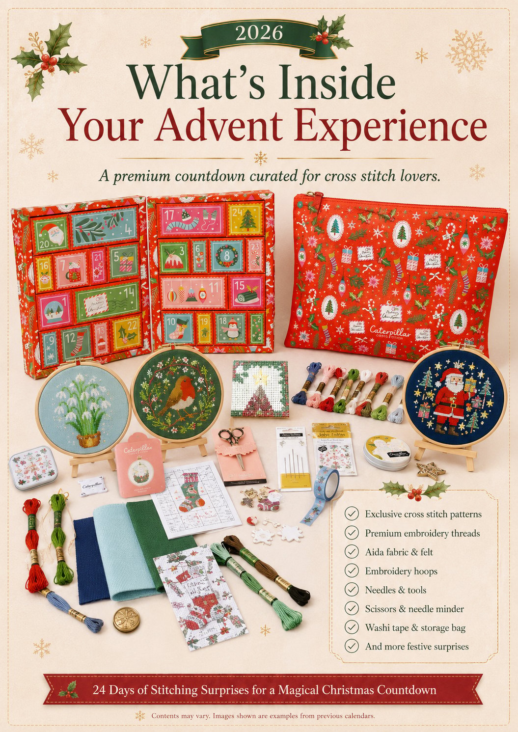 🎁Last Day 49% OFF-🎄🧵 2026 Cross Stitch Advent Calendar Box 🎁✨