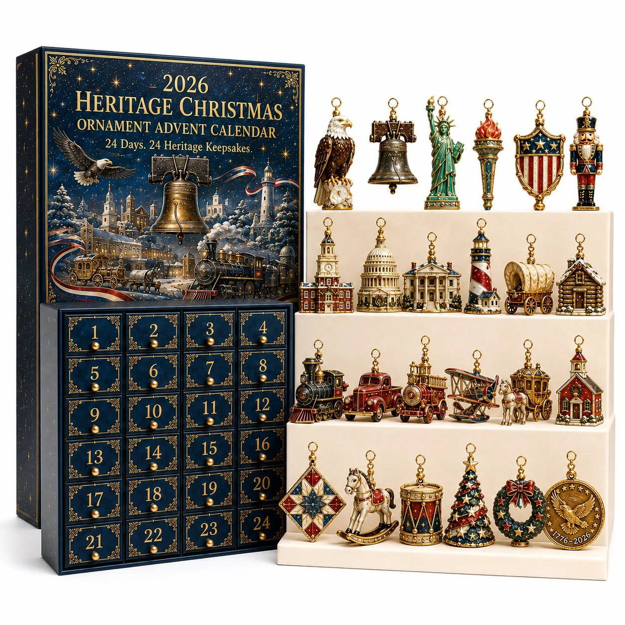 🔥Last 30pcs✨⏰ Limited anniversary edition✨49% OFF!🔥America 250th Anniversary Heritage Christmas Advent Calendar