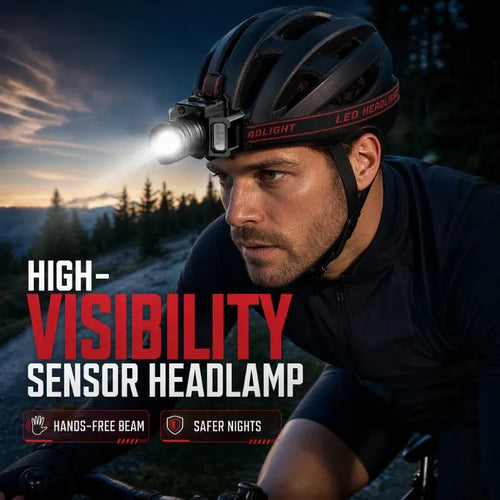 ⭐📢📢40% OFF !! ⏰Rechargeable LED Headlamp with Motion Sensor