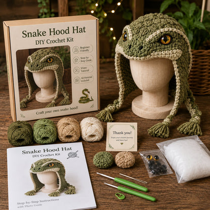 🔥 LAST DAY 49% OFF – 🐾✨ Animal Hood Hat DIY Crochet Kit | Premium Soft Yarn Materials with Step-by-Step Guide DIY Handmade Wearable Animal Character Hood 🧶🎭✨