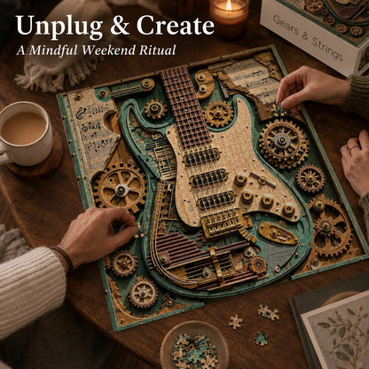 🎸 Gears & Strings 1000-Piece Steampunk Guitar Puzzle ⚙️✨