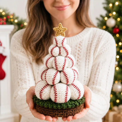 ⏳ Last Day 49% OFF – 🏆 Beginner-Friendly DIY Sports Ball Christmas Tree Crochet Kit Collection | Complete Kit with Coordinated Yarn, Stuffing, Crochet Materials & Step-by-Step Guide Included 💕