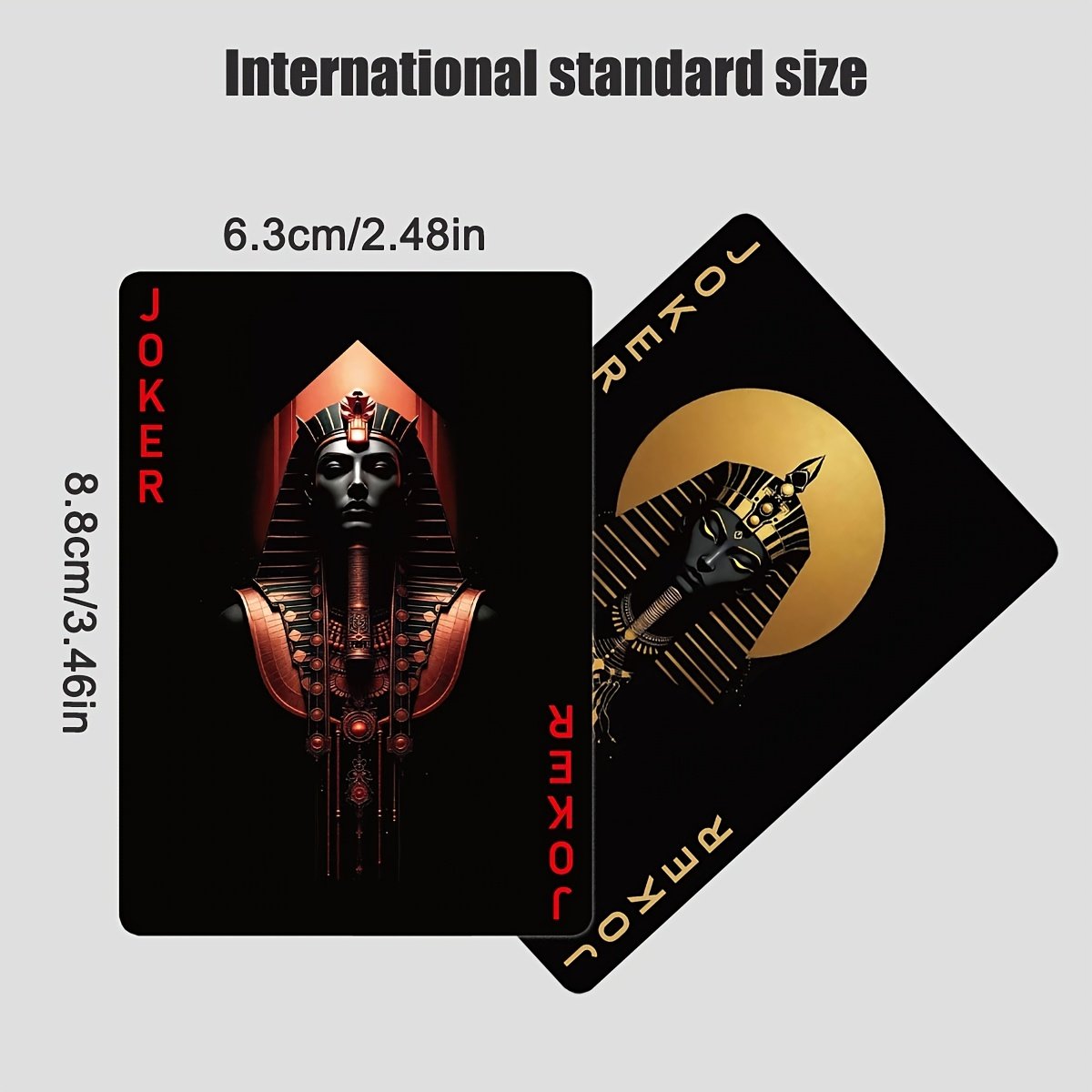 Black‑Gold Egyptian Themed Playing Cards – 300g Blue-Core Deck