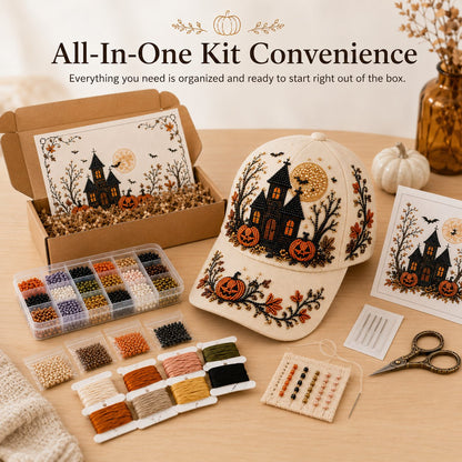 Halloween Beaded Embroidery Hat DIY Kit