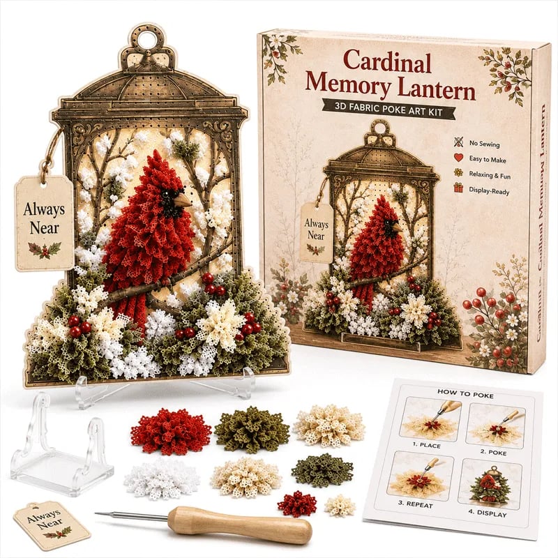 🔥LAST DAY 50% OFF - 🕊️ Always Near 3D Fabric Poke Art Memory Lantern Kit