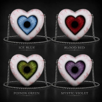 Gothic Heart Eye Crossbody Bag – Chain Statement Purse
