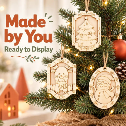 🎨🎄Color Your Own Holiday Ornament Kit — 12 Markers Included