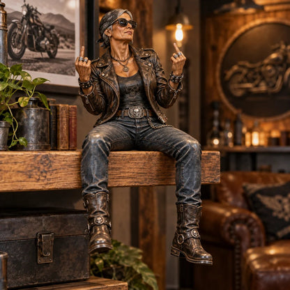 🏍️ Old Biker Soul | Women Ride Too Shelf-Sitter Figurine Collection