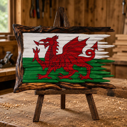 Handcrafted Vintage Wood Flags – 5 Heritage Emblems