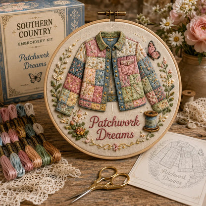 🌼 Beginner-Friendly Dolly Southern Country Needlework DIY Kit | Complete Kit with Pre-Printed Fabric, Wooden Hoop, Floss, Needles & Step-by-Step Guide Included 💕
