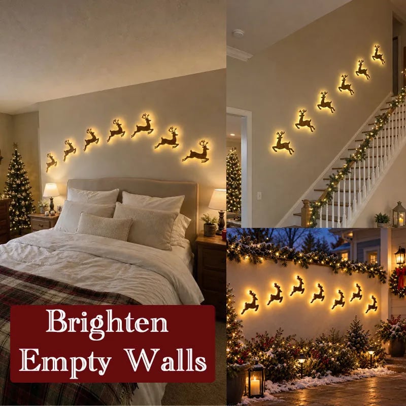 🎄 LED Reindeer Wall Decorations - ✨Festive Christmas Lighting