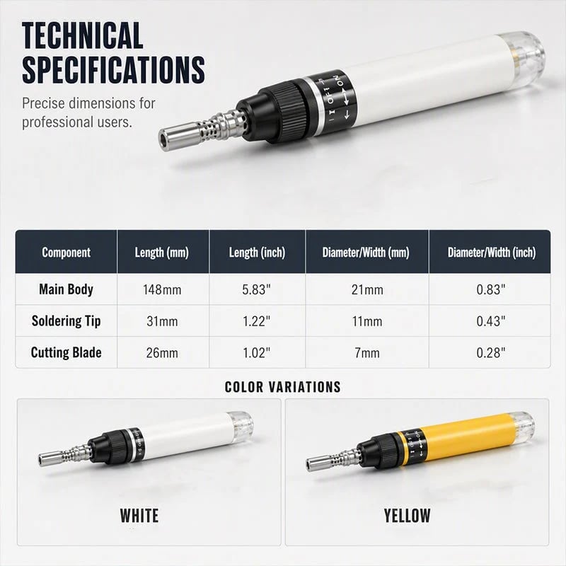 🛠️ 5-in-1 Cordless Butane Soldering Iron – No Outlet Needed