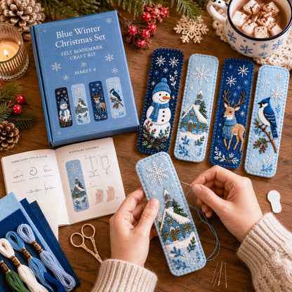 🎄 DIY Felt Embroidery Bookmark Kit