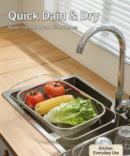Stainless Steel Expandable Over-The-Sink Colander