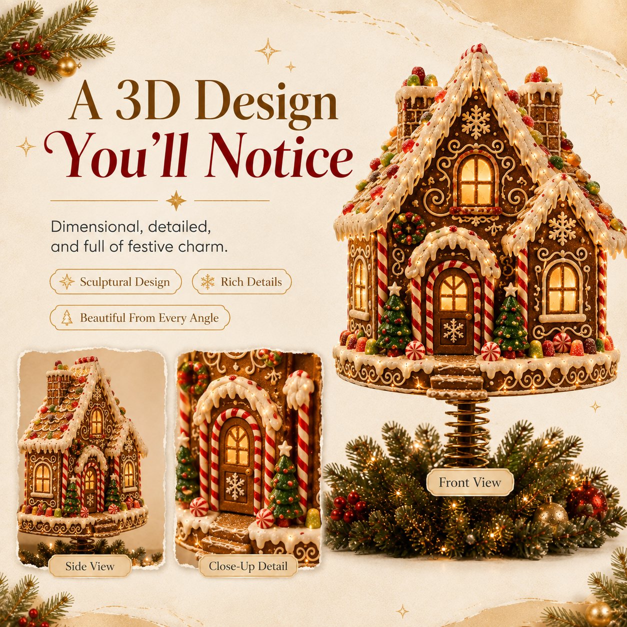 Lighted Christmas Tree Topper Collection – 7 Festive Character Designs