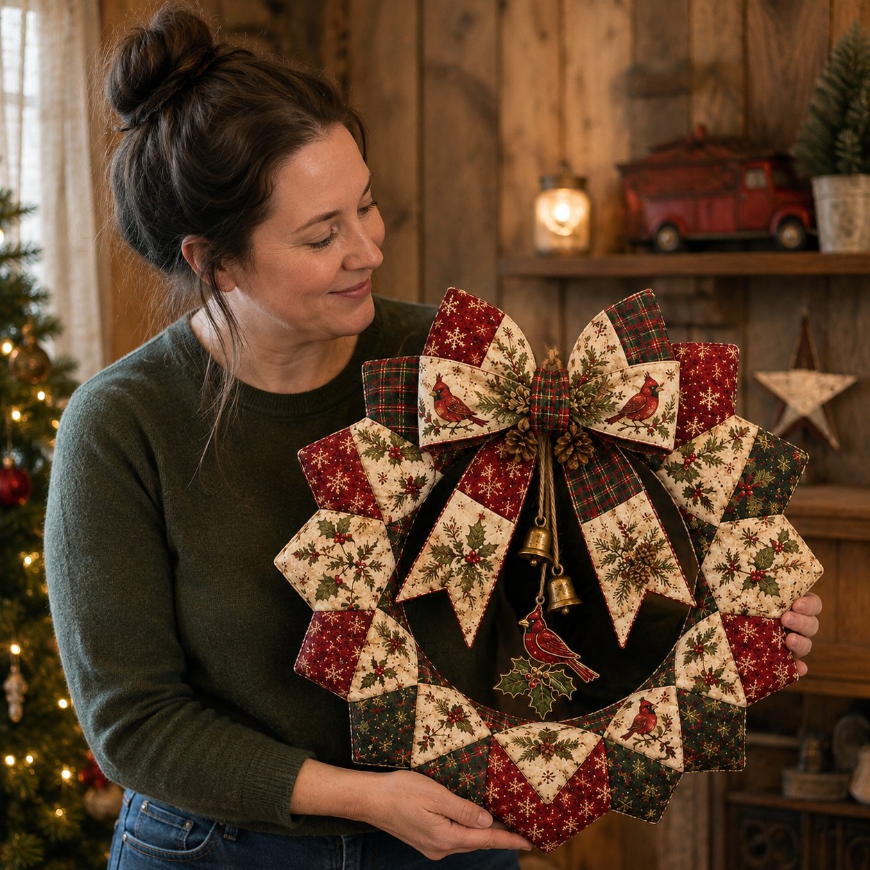 ⏳ Last Day 49% OFF – 🌿 Beginner-Friendly DIY Seasonal Patchwork Wreath Kit Collection | Complete Kit with Coordinated Fabrics, Wreath Materials & Step-by-Step Guide Included 💕