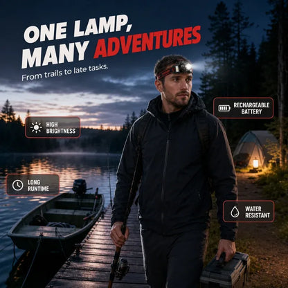 ⭐📢📢40% OFF !! ⏰Rechargeable LED Headlamp with Motion Sensor
