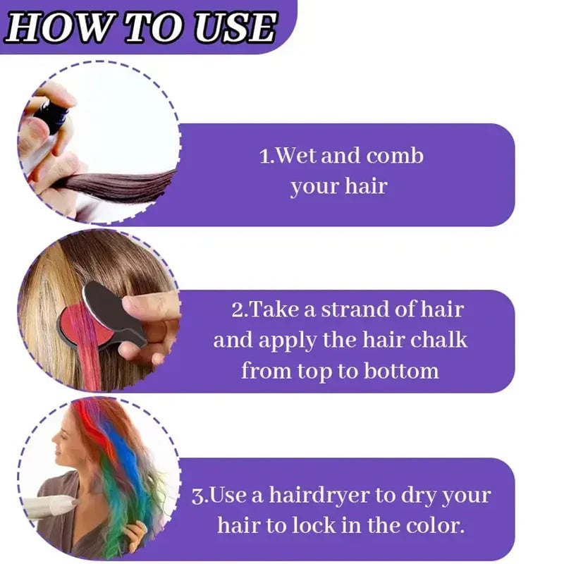 🔥😍Temporary Hair Chalk Set for Girls