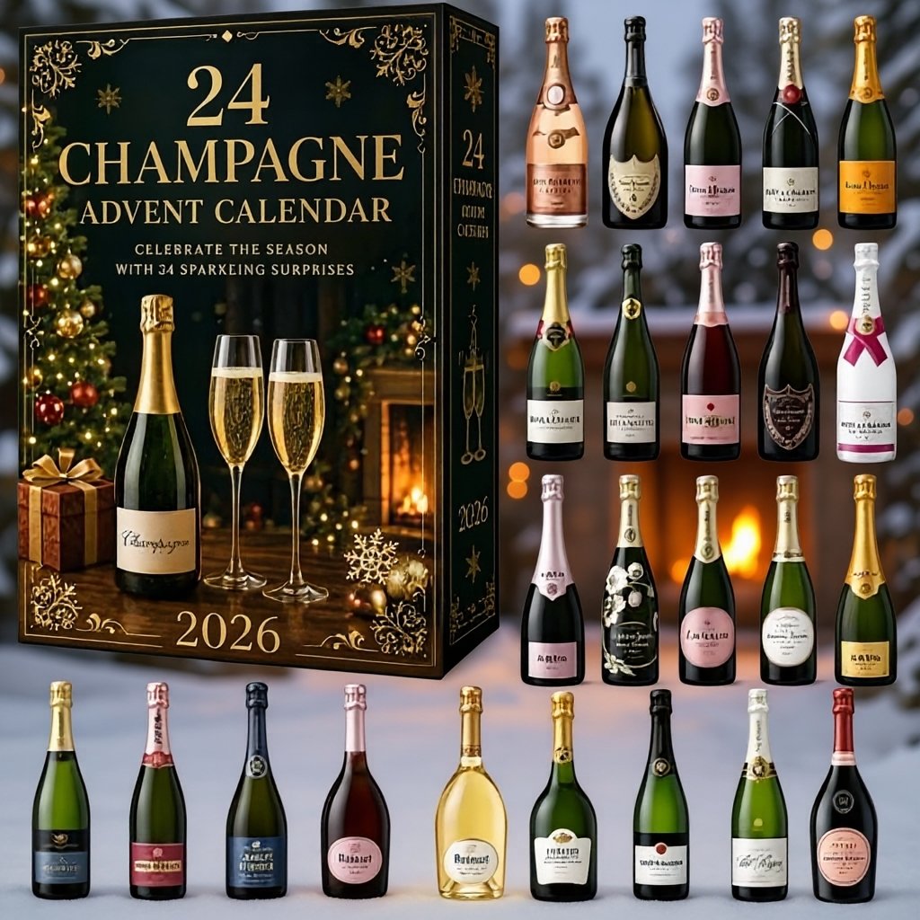 Champagne Christmas decor display