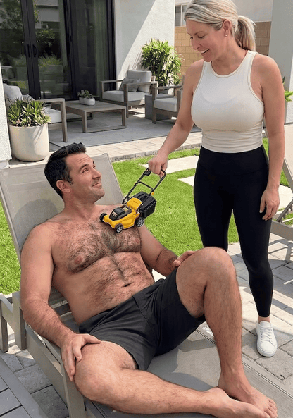 THE "MAN-SCAPE" MOWER: Lawn Mower Chest Shaver 🚜💨