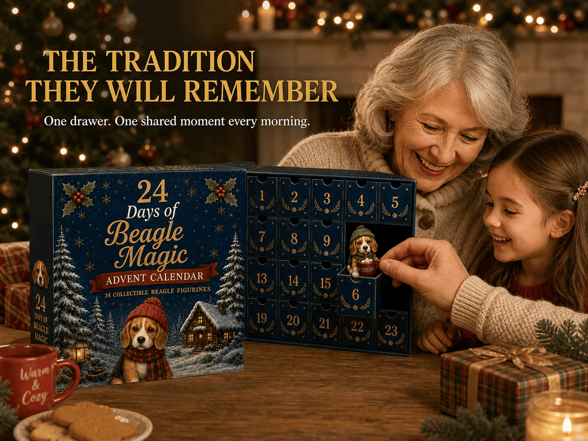 Beagle Magic Advent Calendar 2026 – 24 Days of Unique Beagle Miniature Collectibles, 24 Cute Holiday