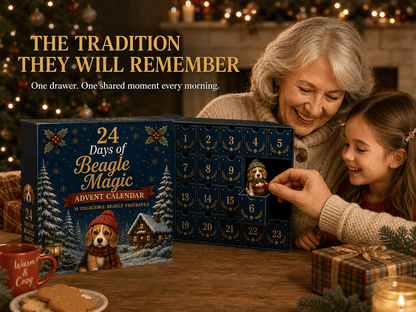 Beagle Magic Advent Calendar 2026 – 24 Days of Unique Beagle Miniature Collectibles, 24 Cute Holiday