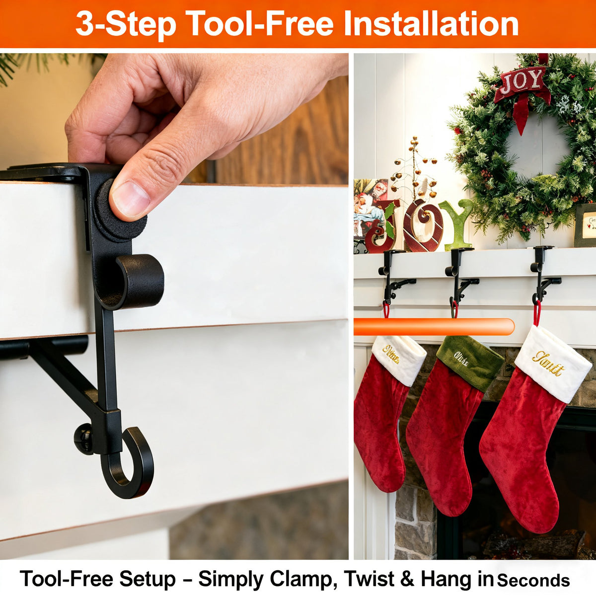 🎅Fireplace Stocking and Garland Hanger