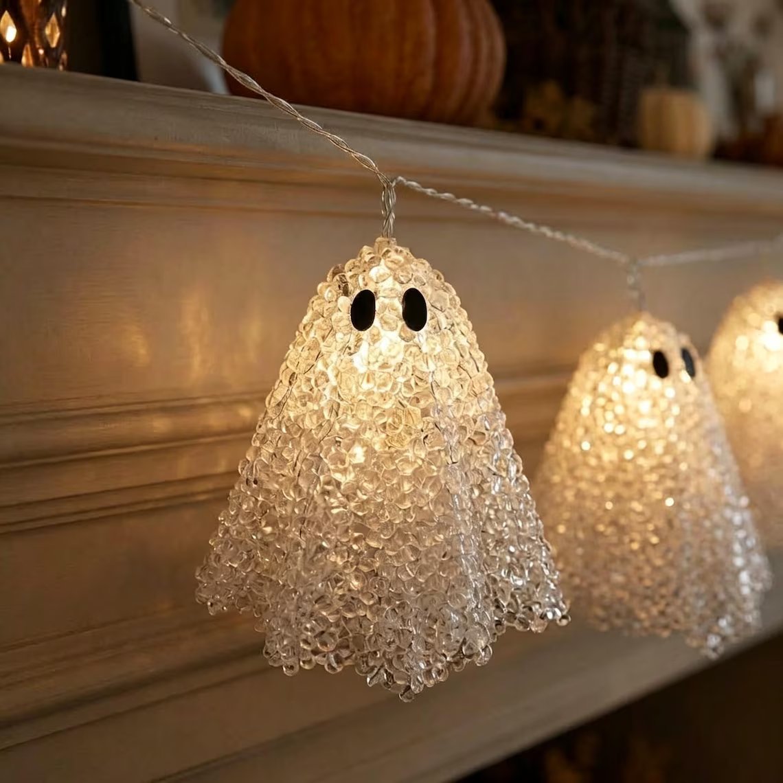 👻 Halloween Ghost Garland with LED Lights