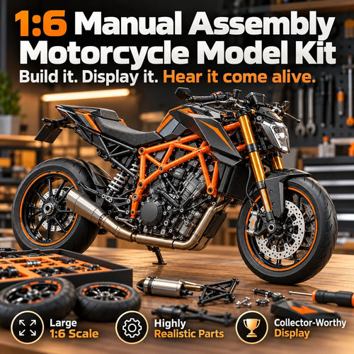 🏍️ 1:6 DIY Motorcycle Model Kit 🔧 Fuel-Powered Engine Build