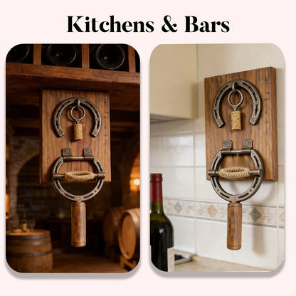 Wall Mounted Horseshoe Bottle Opener