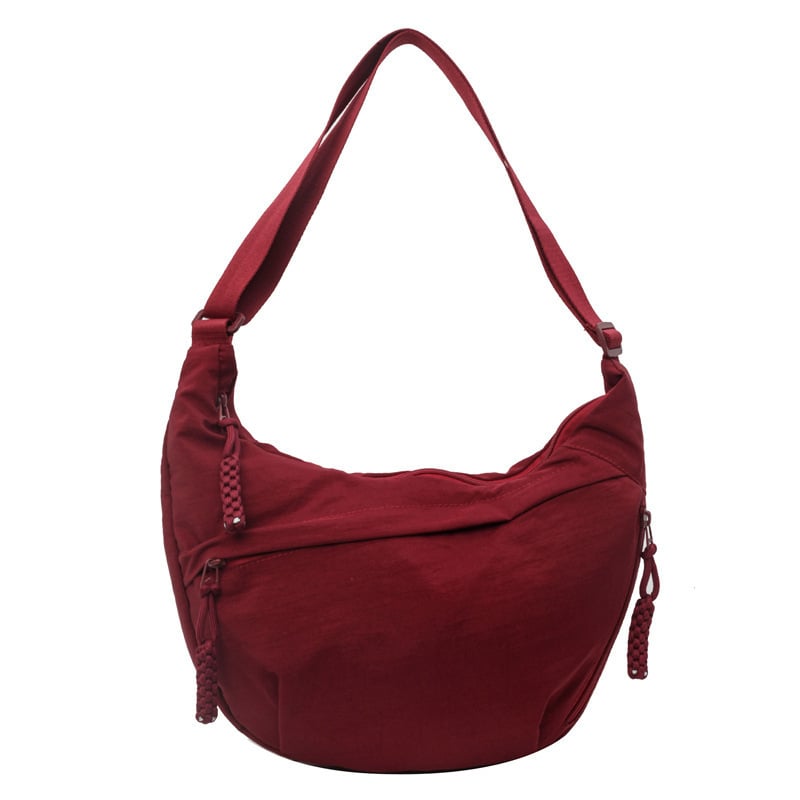 🏆5k sold this week!🔥Designer Direct Sales👜Women's Fashion Plain Color Nylon Crossbody Hobo Bag