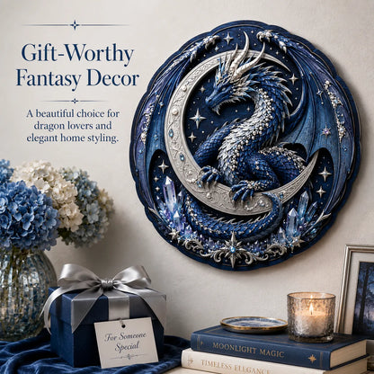 🐉 Moon Guardian Dragon 3D Wooden DIY Wall Art