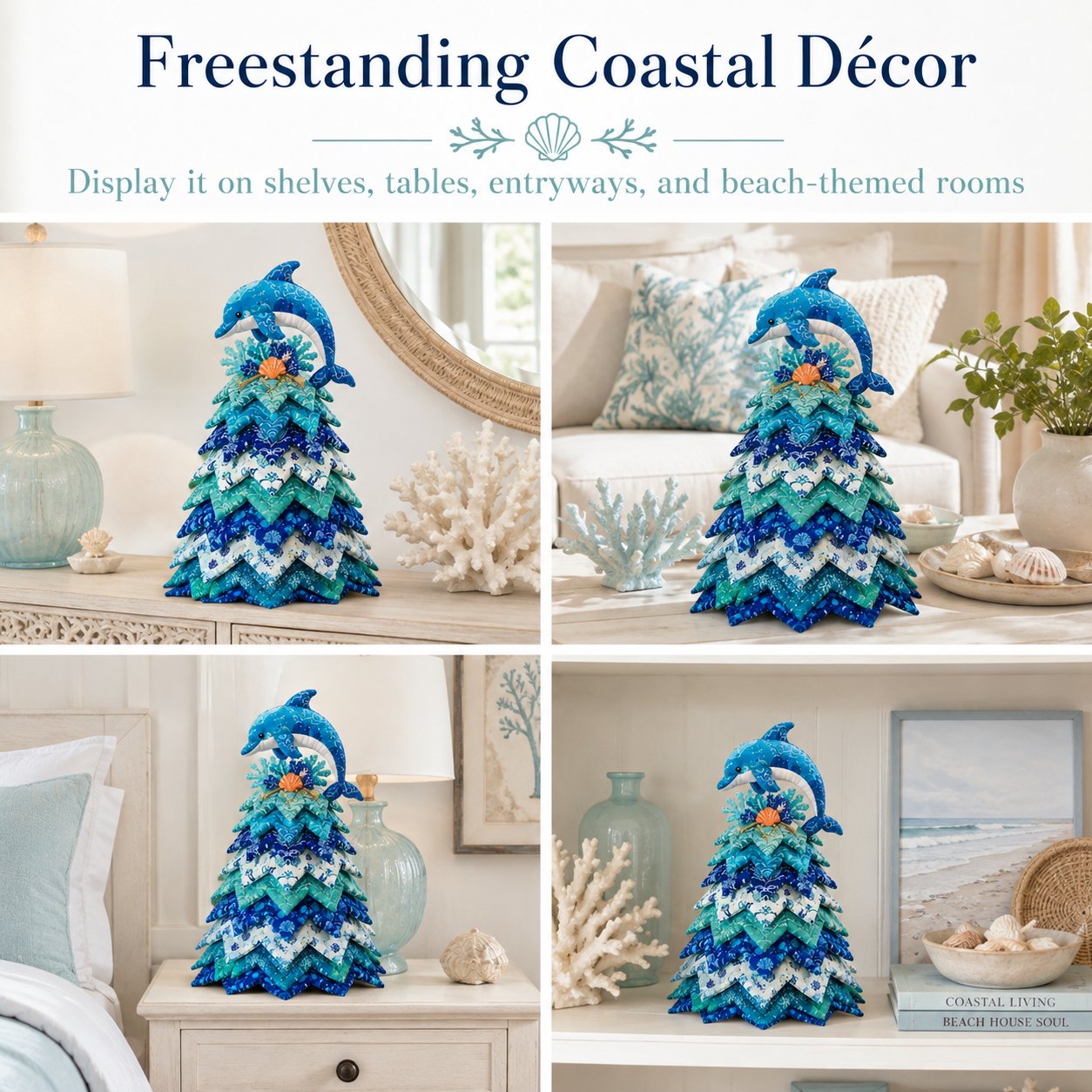 🔥 LAST DAY 49% OFF – 🌊 Ocean Dreams Layered Fabric Tree Craft Kit | Create a Freestanding Coastal Centerpiece with Coordinated Fabrics & Marine Topper 🐚✨