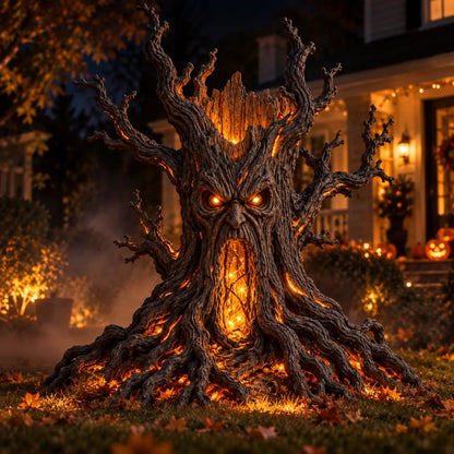 🎃 Giant Haunted Tree Yard Light | Glowing Halloween Sculpture