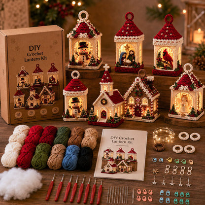 ⏳ Last Day 49% OFF – 🧶Beginner-Friendly DIY Lighted Christmas Crochet Lantern Kit Collection | Complete Kit with Coordinated Yarn, LED Lights & Step-by-Step Guide Included 💕